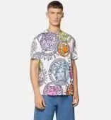 versace t-shirt slim en pur coton imprime medusa 1f00404 5w000